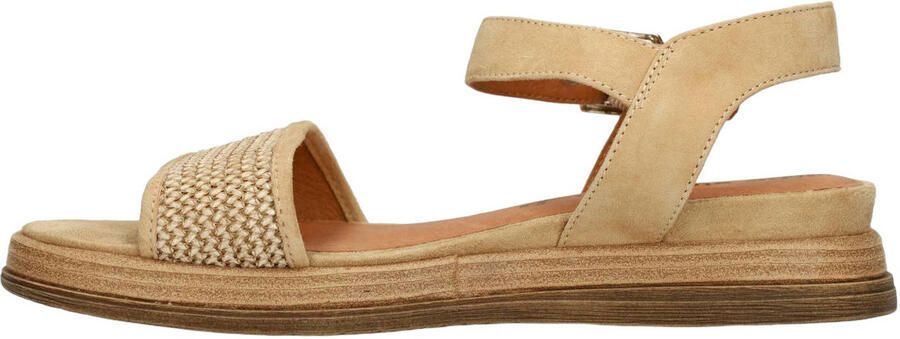 No Stress Dames Cognac leren plateau sandalen - Foto 3