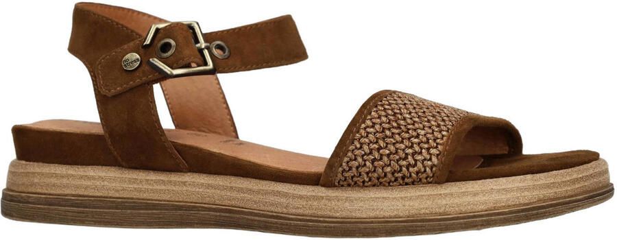 No Stress Dames Bruine leren plateau sandalen - Foto 3