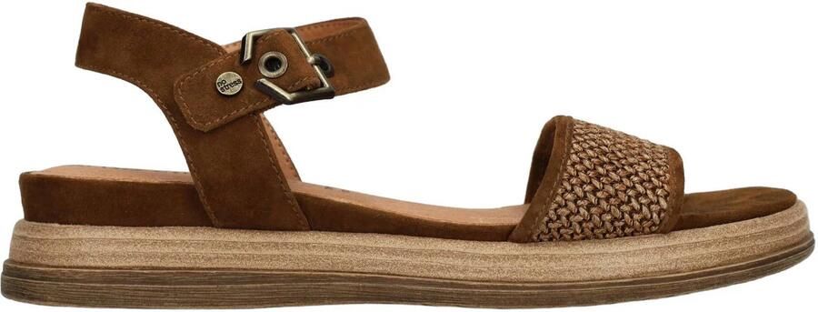 No Stress Dames Bruine leren plateau sandalen