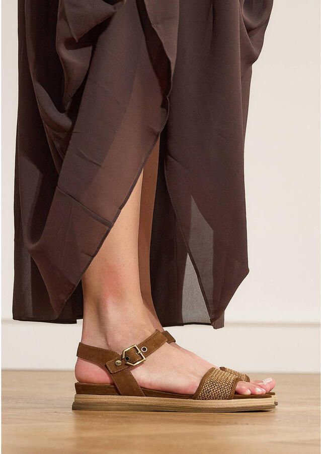 No Stress Dames Bruine leren plateau sandalen - Foto 2