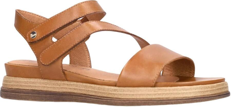 No Stress Dames Cognac leren sandalen