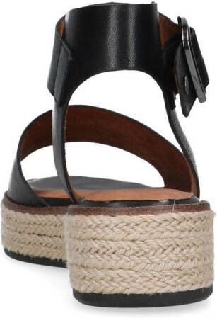No Stress Dames Zwarte leren sandalen
