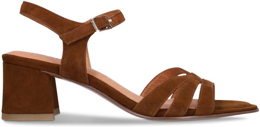 No Stress Dames Bruine leren sandalen met hak
