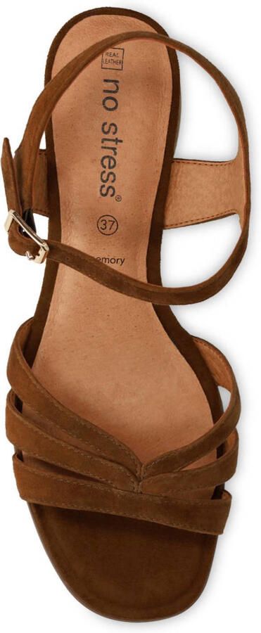 No Stress Dames Bruine leren sandalen met hak - Foto 2