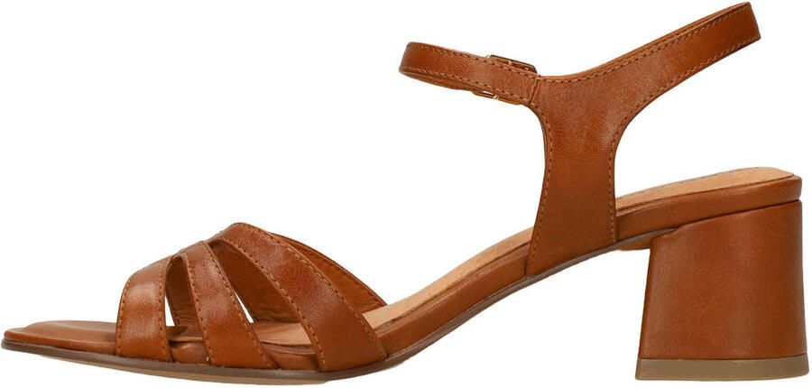 No Stress Dames Cognac leren sandalen met hak - Foto 2