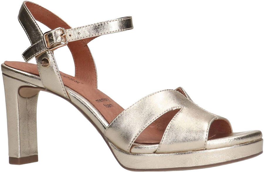 No Stress Dames PRE ORDER Gouden leren sandalen met hak - Foto 2