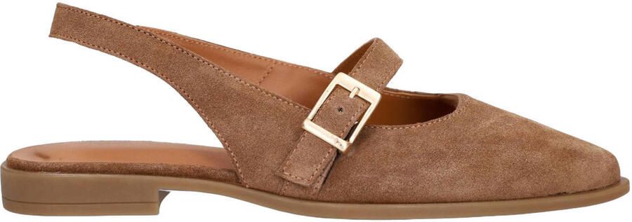 No Stress leren slingback loafers cognac