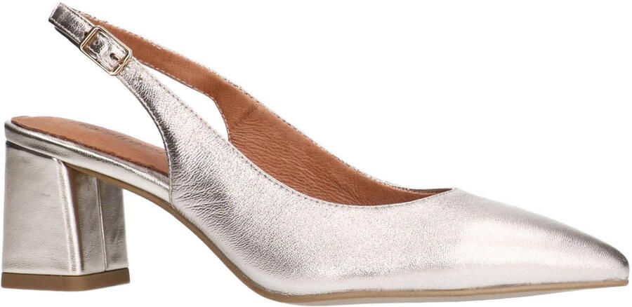 No Stress Dames Goudkleurige leren slingbacks