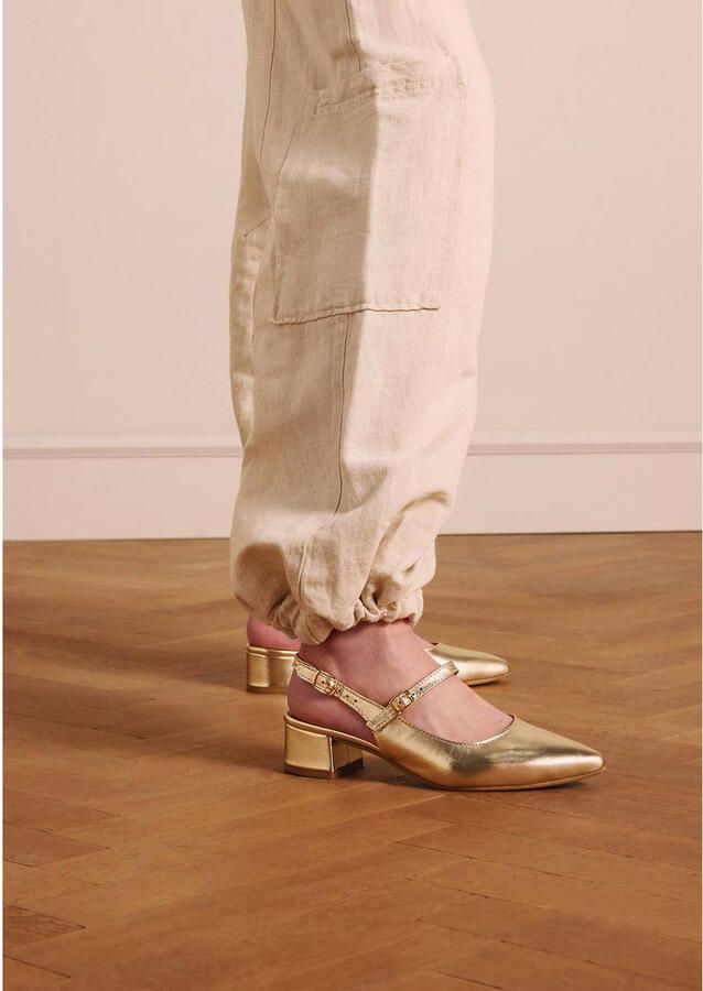 No Stress Dames Gouden leren slingbacks - Foto 2