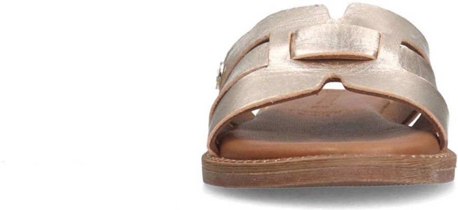 No Stress Dames Gouden leren slippers - Foto 2