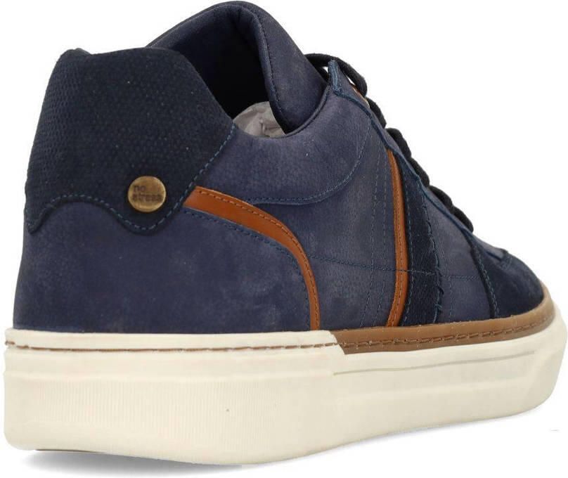 No Stress Heren Blauwe nubuck sneakers