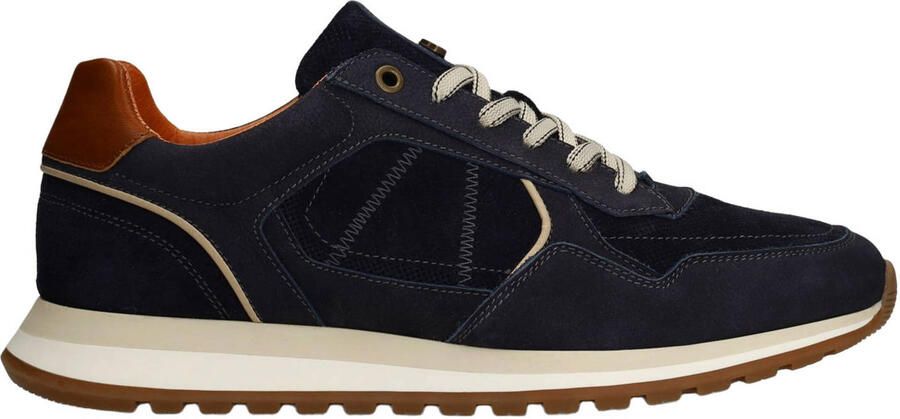 No Stress Heren Donkerblauwe nubuck sneakers