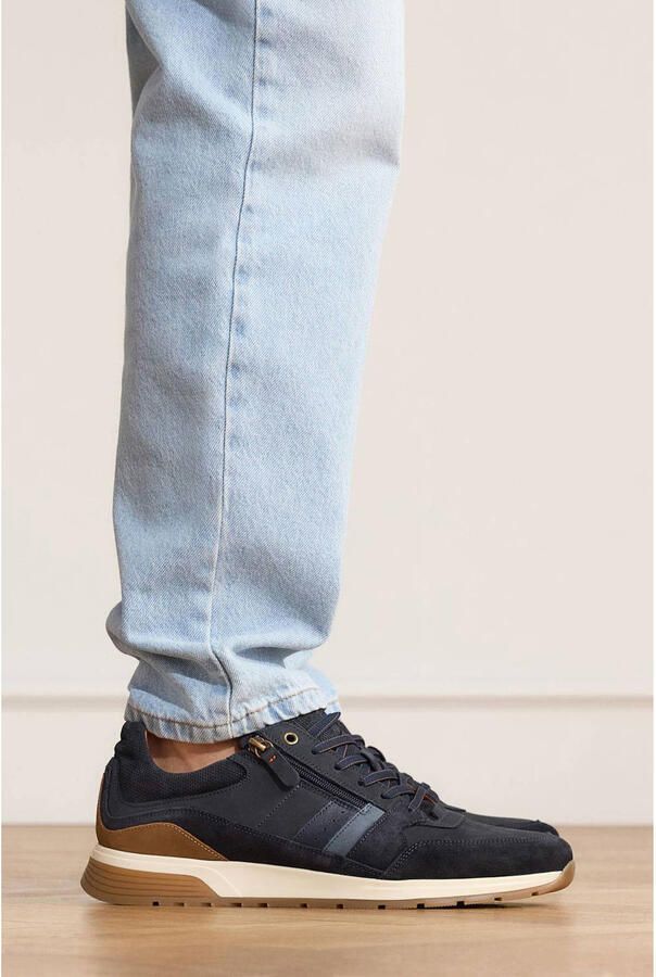 No Stress Heren Donkerblauwe nubuck sneakers - Foto 3