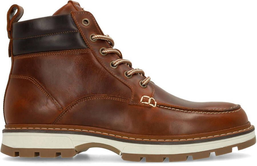 No Stress Heren Cognac leren veterboots