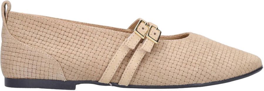 No Stress Dames Beige suède ballerina's