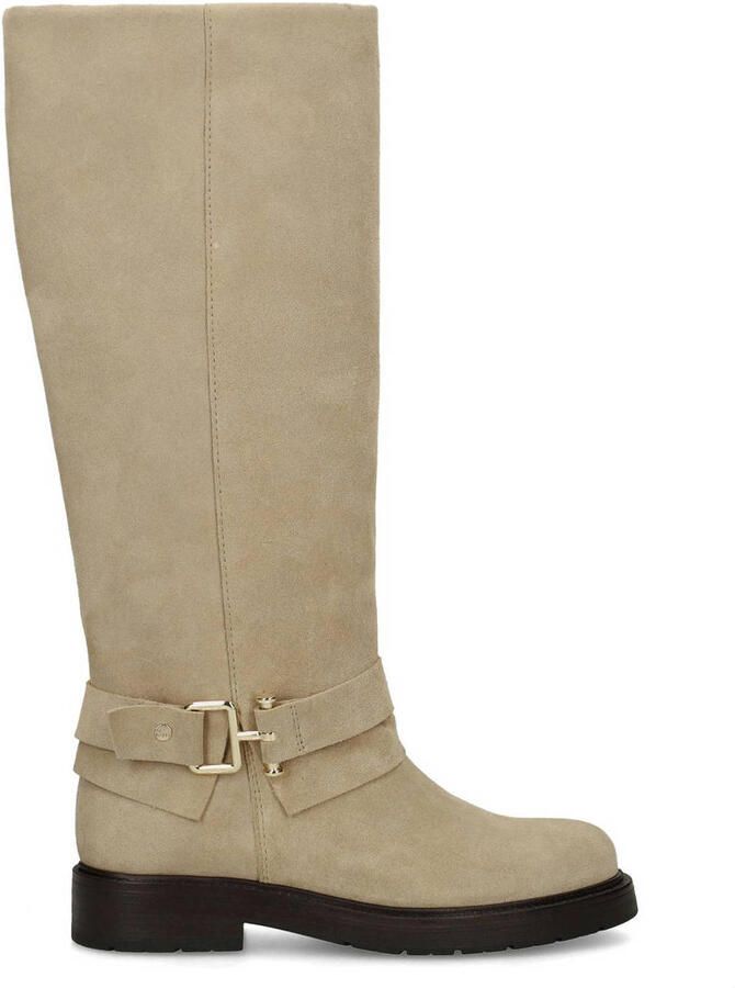 No Stress Dames Beige suède hoge laarzen
