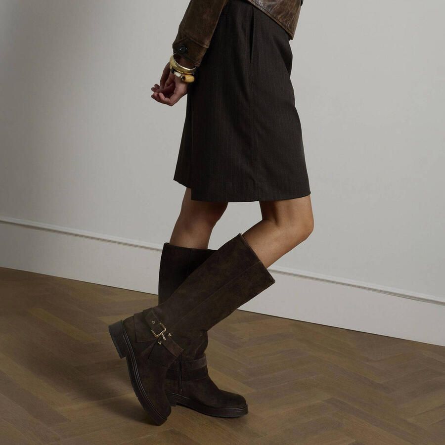 No Stress Dames Donkerbruine suède hoge laarzen - Foto 3