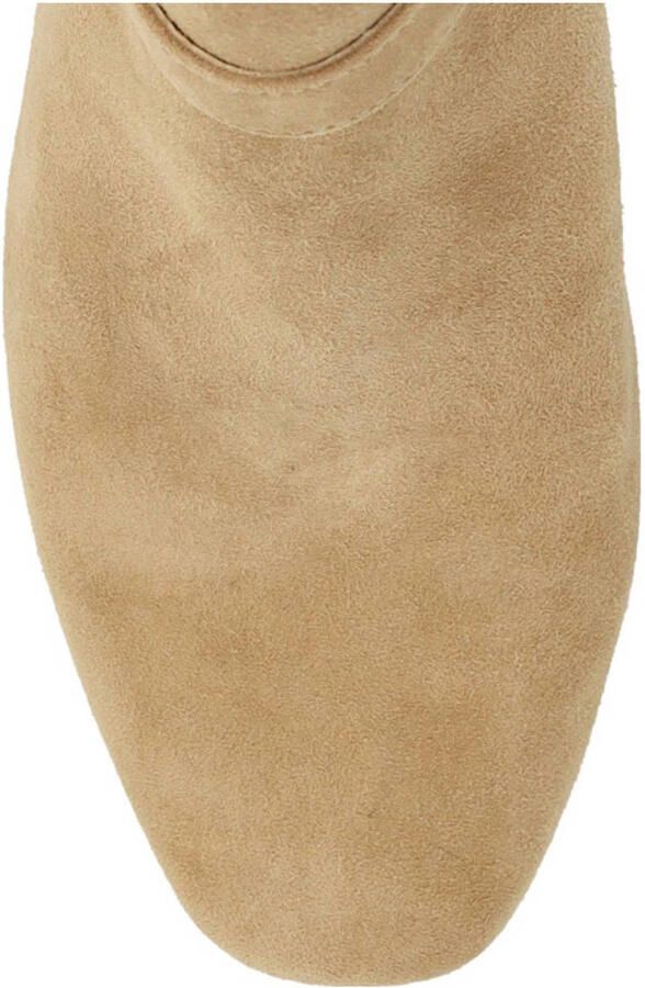 No Stress Dames Beige suède enkellaarsjes met hak - Foto 3