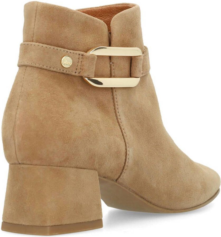 No Stress Dames Beige suède enkellaarsjes met hak - Foto 2