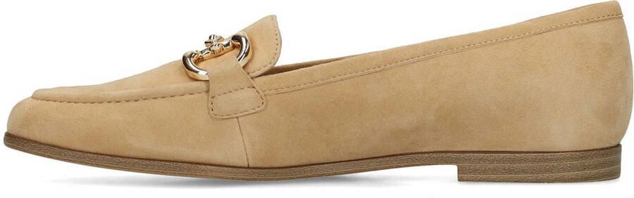 No Stress Dames Beige suède loafers met gouden chain - Foto 3