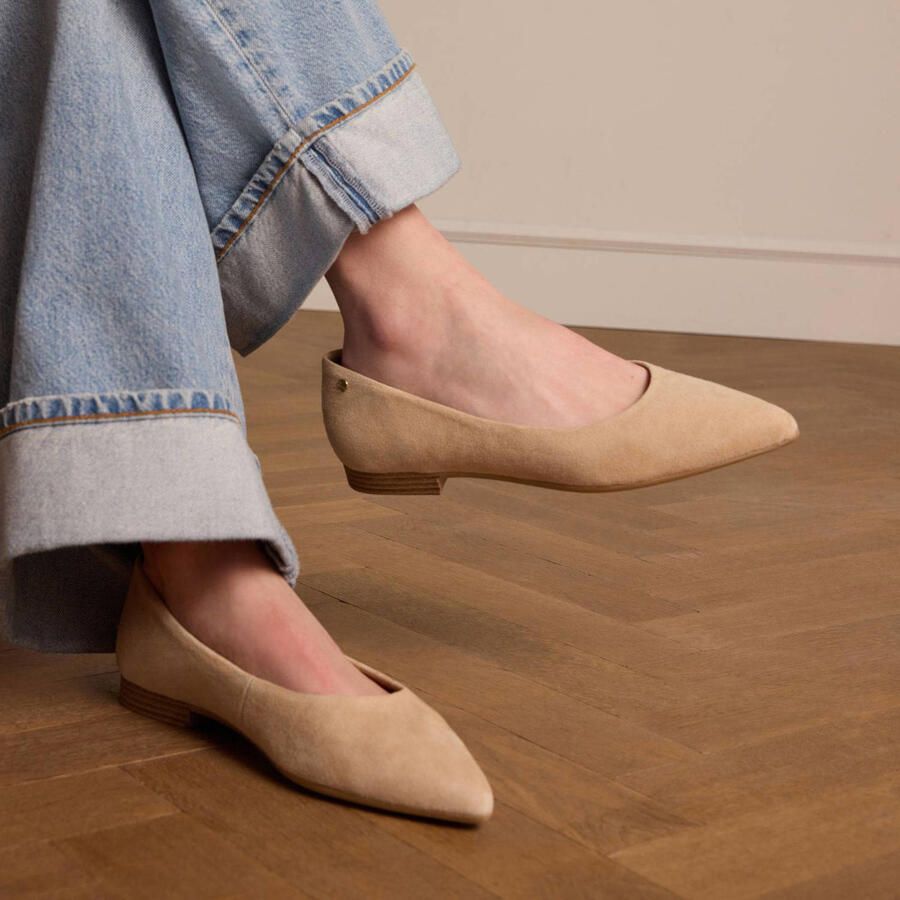 No Stress Dames Beige suède ballerina's - Foto 2