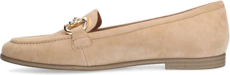 No Stress Dames Beige suède loafers met gouden chain - Foto 2
