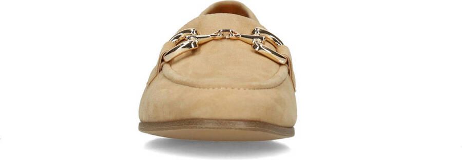 No Stress Dames Beige suède loafers met gouden chain - Foto 3