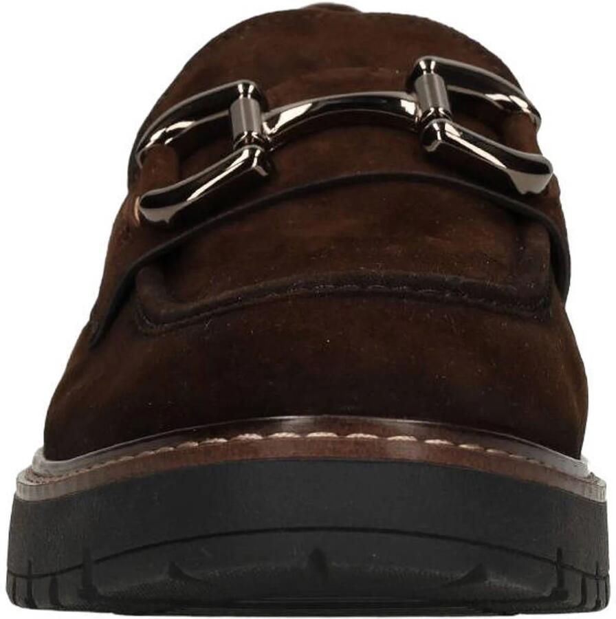 No Stress Dames Donkerbruine suède loafers met chain - Foto 2