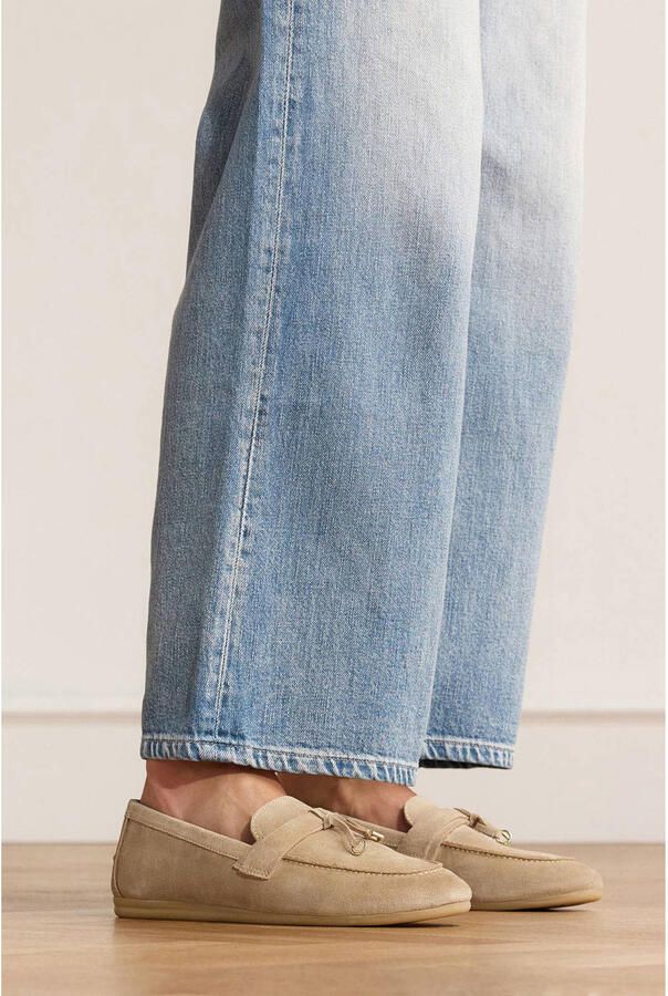 No Stress Dames Beige suède loafers met franjes - Foto 2