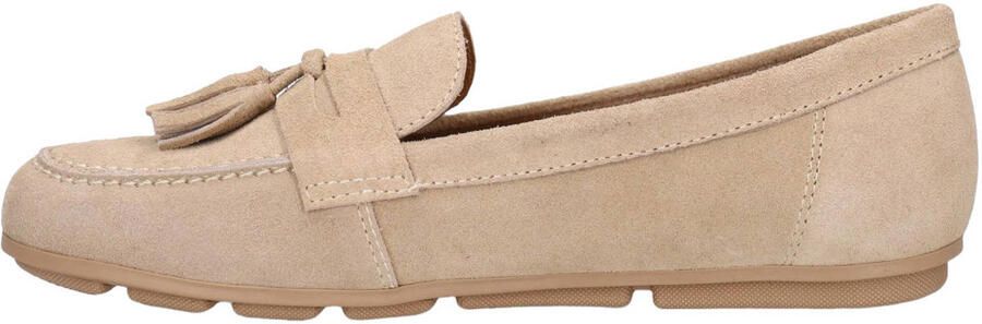 No Stress Dames Beige suède loafers met franjes - Foto 3