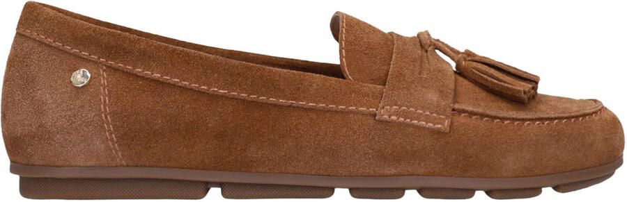 No Stress Dames Bruine suède loafers met franjes