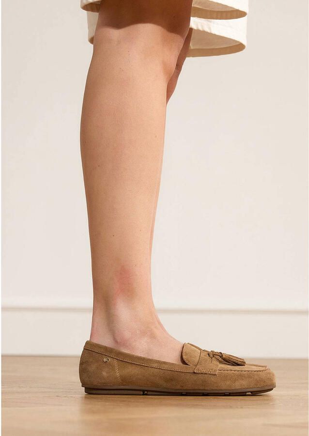 No Stress Dames Bruine suède loafers met franjes - Foto 2