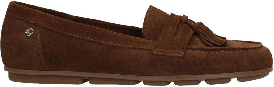 No Stress Dames Bruine suède loafers met franjes