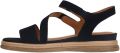 No Stress Dames Zwarte leren sandalen - Zwart