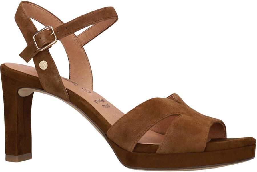 No Stress Dames Bruine suède sandalen met hak - Foto 2