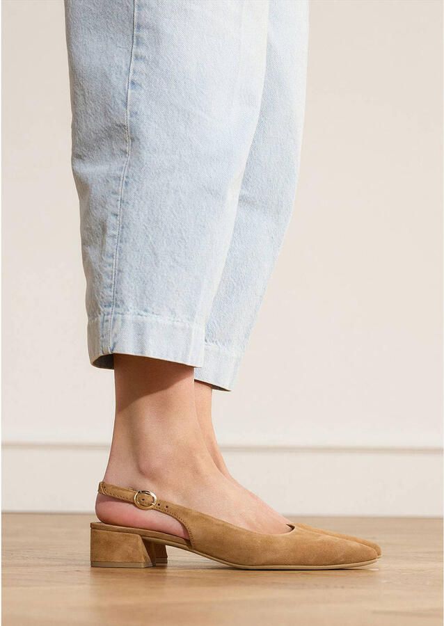 No Stress suède slingback loafers cognac - Foto 2