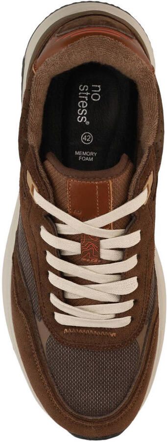 No Stress Heren Bruine suède sneakers - Foto 3