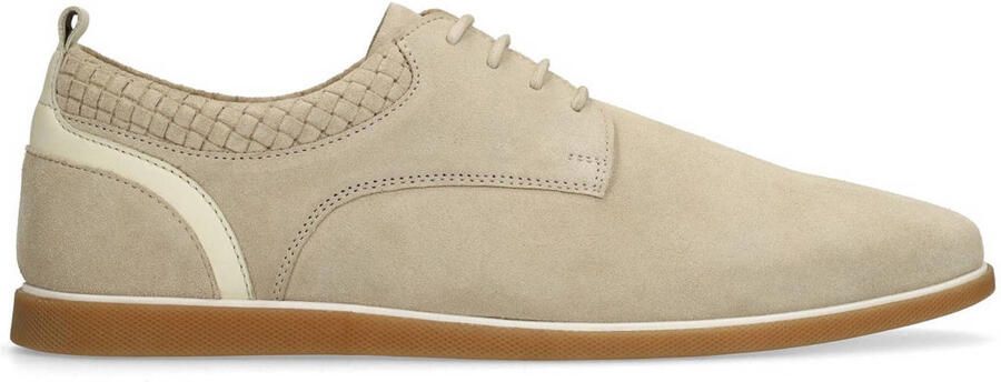 No Stress Heren Beige suède veterschoenen