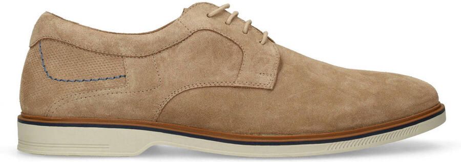 No Stress Heren Beige suède veterschoenen