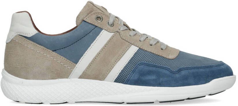 No Stress nubuck sneakers blauw beige