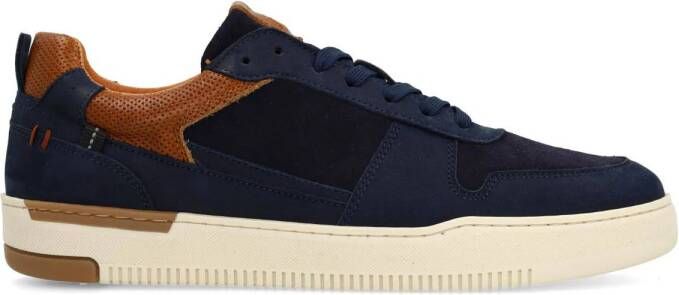 No Stress Heren Navy blauwe nubuck sneakers