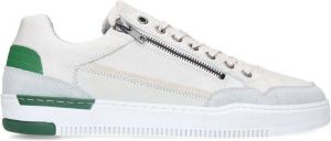 No Stress Heren Witte nubuck sneakers met ritsdetail