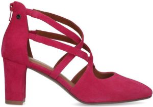 No Stress Dames Roze suède pumps met bandjes