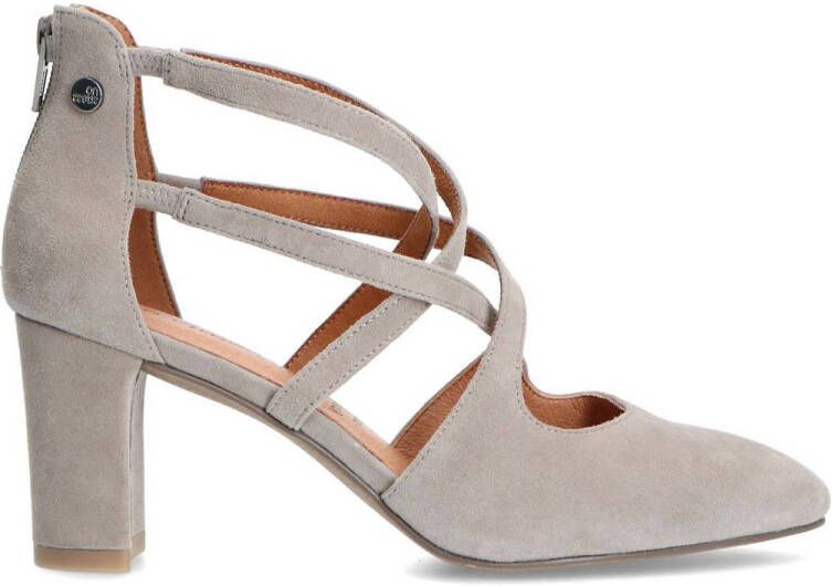 No Stress suède pumps taupe grijs