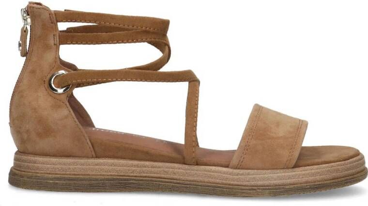 No Stress Dames Beige suède sandalen met bandjes