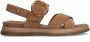 No Stress Dames PRE ORDER Beige leren plateau sandalen met gesp - Thumbnail 1