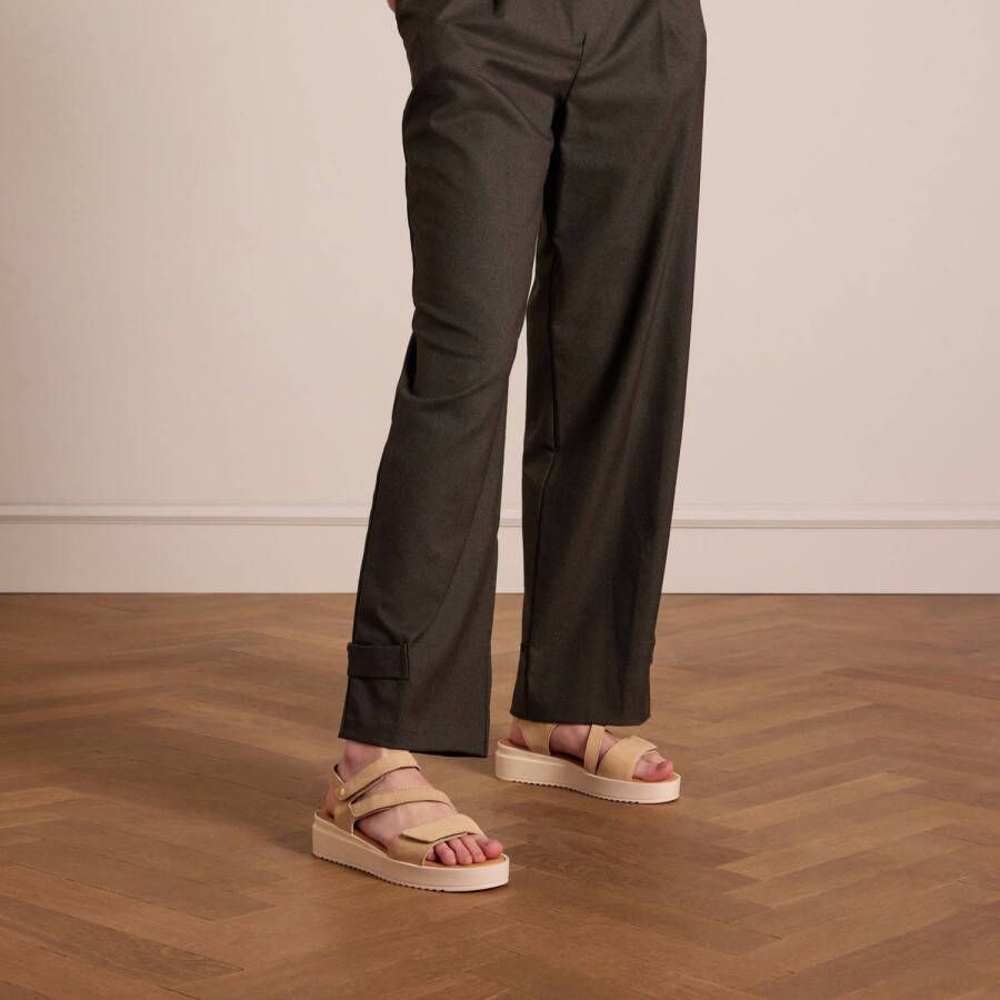 No Stress Dames Beige suède sandalen