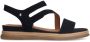 No Stress Dames Zwarte leren sandalen - Thumbnail 1
