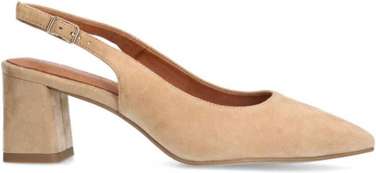 No Stress Dames Beige suède slingbacks