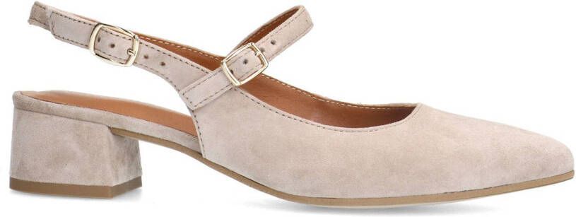 No Stress Dames Beige suède slingbacks